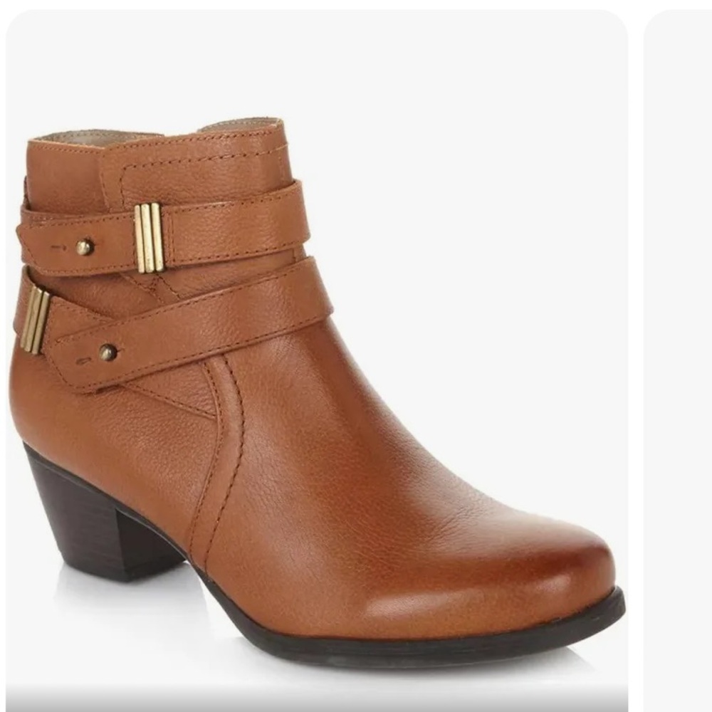 Naturalizer Karmic Leather Belted Ankle Booties Size 10